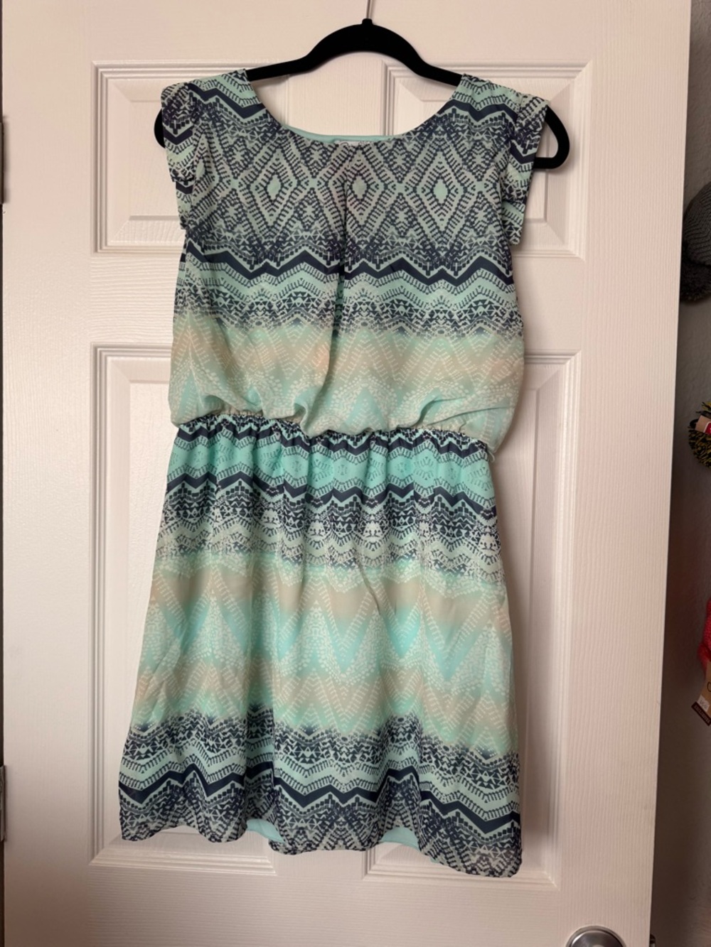 Speechless Turquoise and Beige Dress Size Large